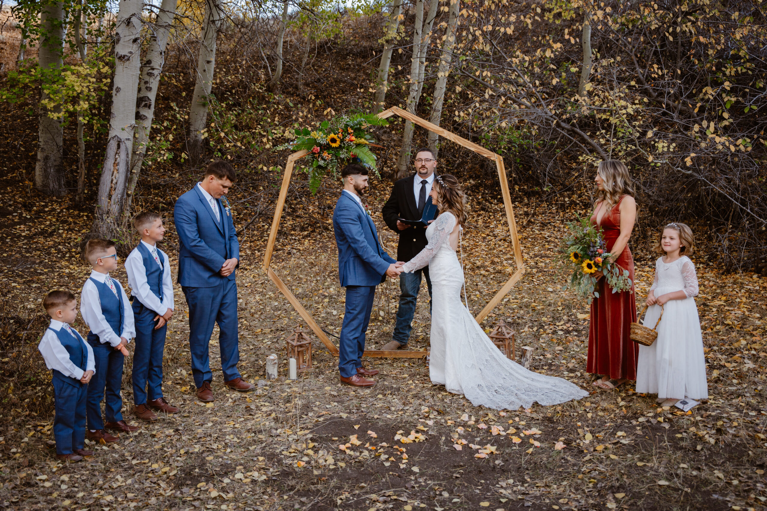 Photo of intimate wedding in the mountains, taken by Mattie Rose Jensen Photography.