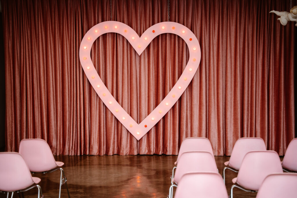 Sure Thing Chapel Las Vegas wedding interior with stylish ceremony space and seating for guests