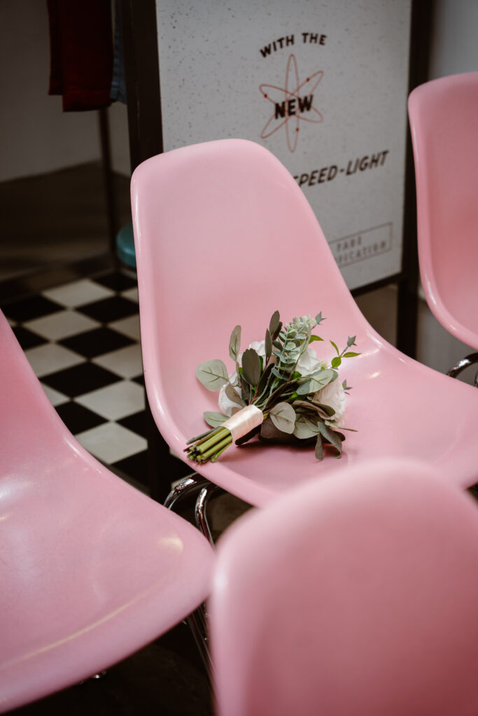 Detail photo of flowers at Sure Thing Chapel during Las Vegas Elopement.