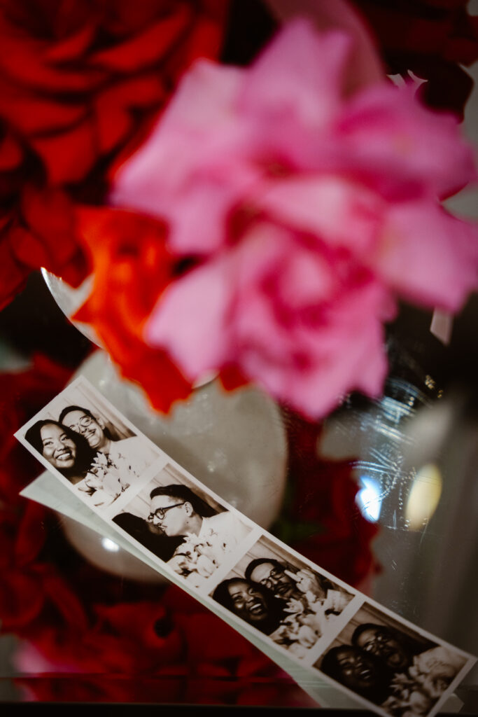 Photo strip from photo booth in Sure Thing Chapel.